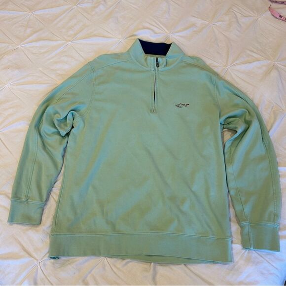 Greg Norman Male's Mint Green Quarter Zip up Golf Pullover Size Large/Grande - Picture 1 of 9